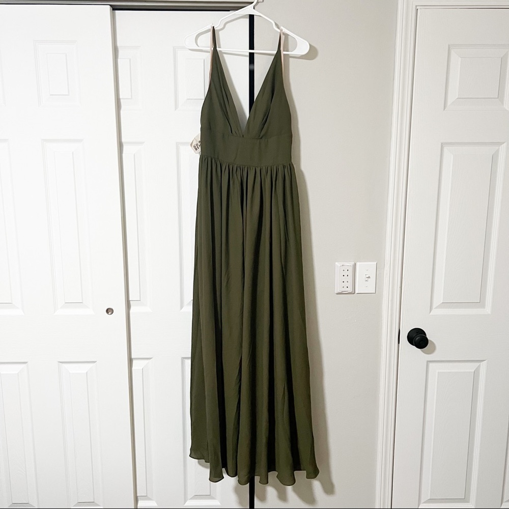 Fame and Partners Stella Dress in Olive Green